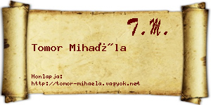 Tomor Mihaéla névjegykártya